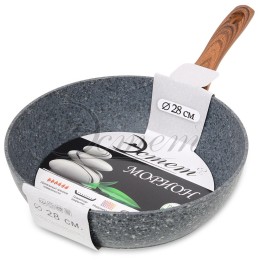 ЭСТЕТ Сотейник мрамор 28 см Морион ЭТ-70417