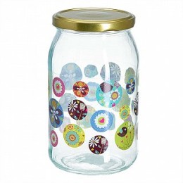 DELTA Банка для хранения 900 мл с крышкой ТВИСТ микс