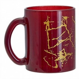 DELTA Кружка 300 мл 1208/DPP т/у Мрамор бордовый/золотой