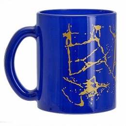DELTA Кружка 300 мл 1208/DPP т/у Мрамор синий/золотой