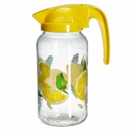 ДЕКОСТЕК Кувшин 1350 мл Дачный с крышкой 133-1500 микс