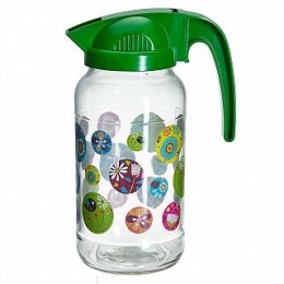 ДЕКОСТЕК Кувшин 1350 мл Дачный с крышкой 133-1500 микс