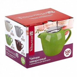 ROSARIO Чайник заварочный 500 мл с металлическим фильтром Ф19-035R бордовый