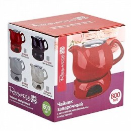 ROSARIO Чайник заварочный 800 мл с фильтром и подставкой Ф19-026R серый