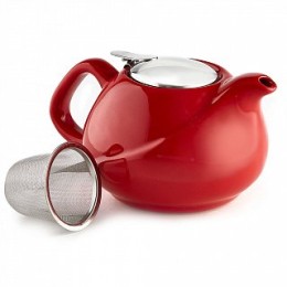 ROSARIO Чайник заварочный 800 мл с фильтром и подставкой Ф19-024R красный