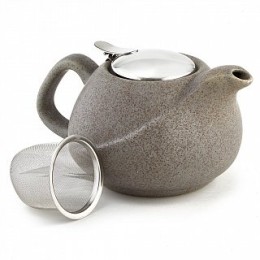 ROSARIO Чайник заварочный 800 мл с фильтром и подставкой Ф19-026R серый