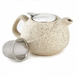 ROSARIO Чайник заварочный 800 мл с фильтром и подставкой Ф19-027R бежевый