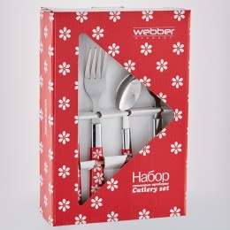 WEBBER Набор столовых приборов 24пр.РомашкаBE-010P24/1 красный