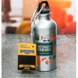 КОМАНДОР Бутылка для воды 400 мл. Настояшему мужчине 3601499