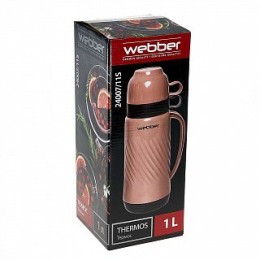 WEBBER Термос 1,0 л 24007/11S коричневый с черным