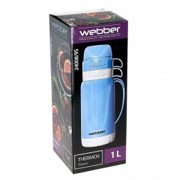 WEBBER Термос 1,0 л 24008/9S синий с серым