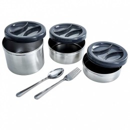 WEBBER Термос пищевой 2 л  SSL-2000N с ложкой, вилкой и 3 контейнерами из нержавеющей стали