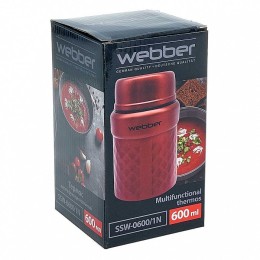 WEBBER Термос пищевой 600 мл SSW-0600/1N красный