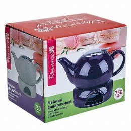 ROSARIO Чайник заварочный 750 мл с фильтром и подставкой Ф19-057R фиолетовый