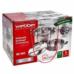 WEBBER Мантоварка-пароварка из нержавеющей стали Ø28 см, 5 предметов BE-085