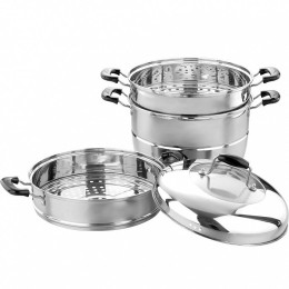 WEBBER Мантоварка-пароварка из нержавеющей стали Ø28 см, 5 предметов BE-085
