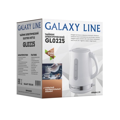Чайник электрический Galaxy GL0225 (белый)