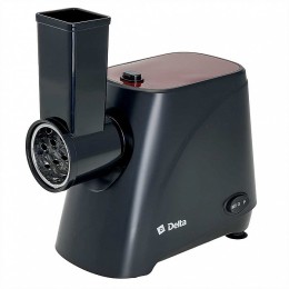 DELTA Мясорубка электрическая 2000 Вт, 1,8 кг/мин DL-6106M черная с красным + 3 насадки-овощерезки