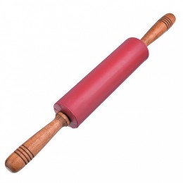 DELTA Скалка силиконовая с деревянными ручками 43×5 см (891071)