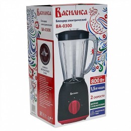 ВАСИЛИСА Блендер стационарный 800 Вт, 1,5 л ВА-0300 черный с красным