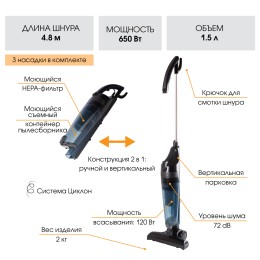 ENDEVER Пылесос VC-293 черный/серый