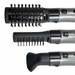 АКСИНЬЯ Фен-щетка электрический 1000 Вт, 3 насадки КС-721В серый с черным