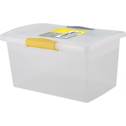 Ящик для хранения Laconic mini пластиковый прозрачный с защелками 2,5 л желтый/серый 00-00009529