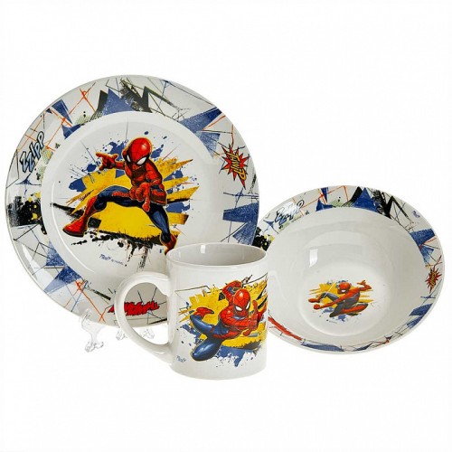 Набор посуды 3 предмета детский КРС-1863 Человек-паук (фарфор)