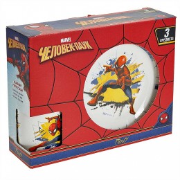 КОРАЛЛ Набор посуды 3 предмета детский КРС-1863 Человек-паук (фарфор)