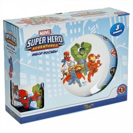 КОРАЛЛ Набор посуды 3 предмета детский КРС-1867 Приключения Супергероев (фарфор)