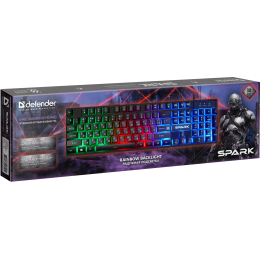 Defender Проводная игровая клавиатура Spark GK-300L RU,радужная подсветка