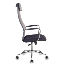 Бюрократ Кресло руководителя KB-9N темно-серый TW-04 TW-12 сетка/ткань с подголов. крестовина металл хром