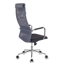 Бюрократ Кресло руководителя KB-9N темно-серый TW-04 TW-12 сетка/ткань с подголов. крестовина металл хром