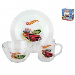 DELTA Набор посуды 3 предмета детский КРС-1230 Hot Wheels (стекло)