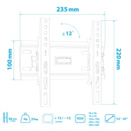 Arm media Кронштейн для телевизора PLASMA-6 BLACK