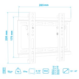 Arm media Кронштейн для телевизора STEEL-6 BLACK