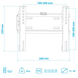 VLK Кронштейн для телевизора TRENTO-37 BLACK