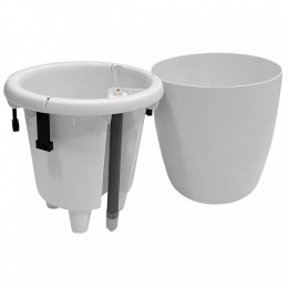 Горшок с автополивом InGreen Munchen 210 мм, 5 л, с внутренней вставкой 3,4 л круглый IG622111048 белый