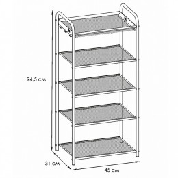 Подставка для обуви 5-и полочная Верона 15 (VERONA 15 shoe rack) (Черный) ПДОВ15 Ч