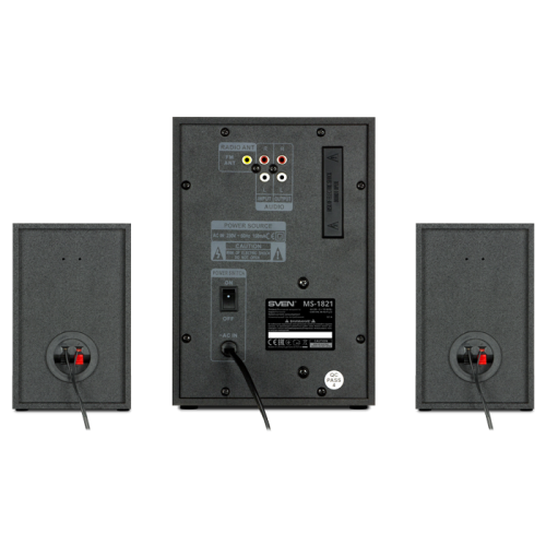 Многофункциональная акустическая система с Bluetooth, проигрывателем USB/SD, FM-радио, дисплеем и ПДУ SVEN MS-1821 черный