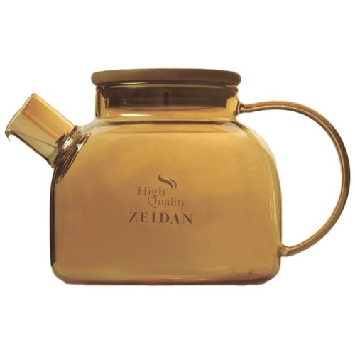 Заварочный чайник Zeidan Z-4363 боросиликатного цветного стекла обьем 1000мл крышка бамбук