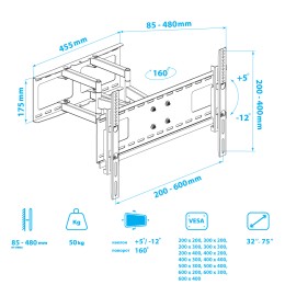 Kromax Кронштейн для телевизора ATLANTIS-80 black