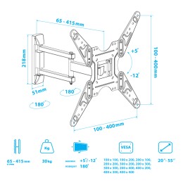 Kromax Кронштейн для телевизора OPTIMA-414 black