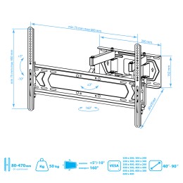 Kromax Кронштейн для телевизора PIXIS-XL-2 black
