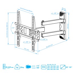 Kromax Кронштейн для телевизора PIXIS-XS black