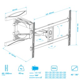 Kromax Кронштейн для телевизора ATLANTIS-65 black