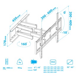 Kromax Кронштейн для телевизора OPTIMA-409 black
