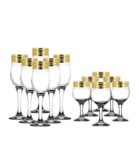 ГУСЬ ХРУСТАЛЬНЫЙ Набор 12пр. Греческий узор EAV03-163/164/S/J/12