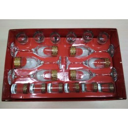 ГУСЬ ХРУСТАЛЬНЫЙ Универсальный набор 19пр. Греческий узор (GE03-160/164/837-БС)