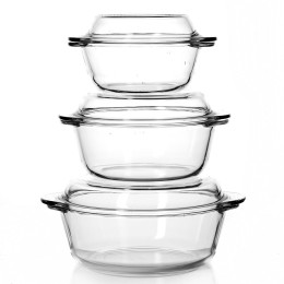 PASABAHCE Набор посуды для свч 3 предмета Borcam 159021